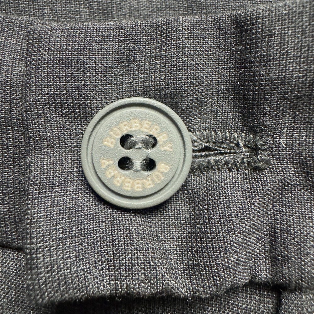 Burberry TB Monogram Mens Sz 30 (26.5 Inseam) Gray Wool Straight Leg Dress Pants - Picture 3 of 8